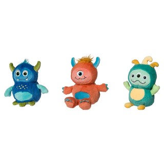 mary meyer 蜜兒 安撫玩偶 怪獸家族3件組, 1套, 單眼毛怪 + 藍寶毛怪 + 三眼萌怪