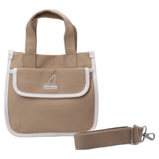 KANGOL 袋鼠 帆布手提側背包 6455170132, 卡其色