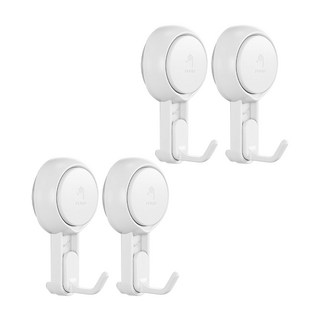 TAILI 太力 真空無痕吸盤掛勾/斜勾 AW879, 4個, 白色
