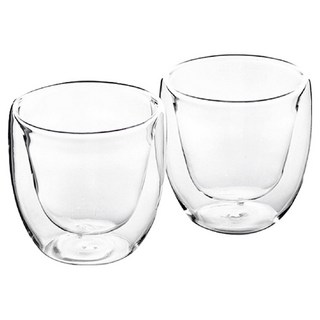 LuigiFerrero Coffeina雙層玻璃濃縮咖啡杯 80ml, 透明色, 2個