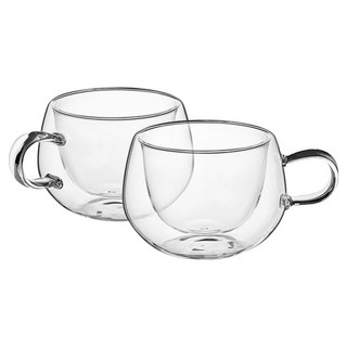 LuigiFerrero Coffeina 雙層玻璃濃縮咖啡馬克杯 95ml, 透明色, 2個