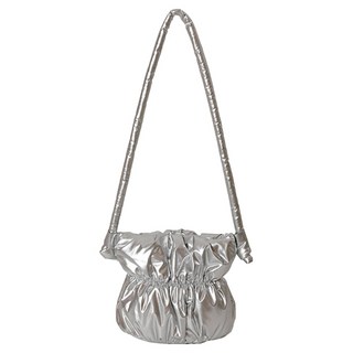 ViVEMO Pla 褶皺雲朵鋪棉迷你肩背包 11500, 銀色