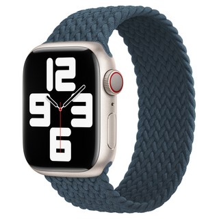 우먼스9999 애플워치 호환 브레이드 솔로루프 패브릭 스트랩 밴드 XS, 차콜, 1개
