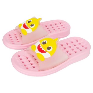 ALPHASHOE 兒童寶寶鯊魚立體浴室拖鞋, 1個, 粉紅色