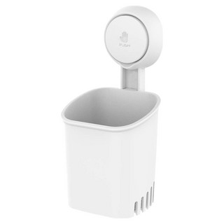 TAILI 太力 真空吸盤瀝水置物牙刷架 AW615, 1個, 白色