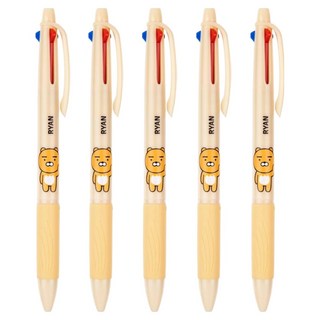 KAKAO FRIENDS 3色原子筆 0.7mm, 萊恩, 5個