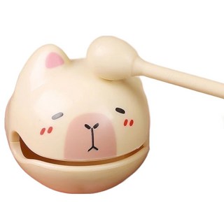 寧靜早晨 帶來心靈平靜的可愛動物木魚系列 米色水豚, 1個, 單一商品