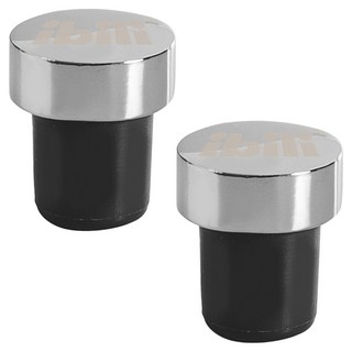 ibili 鈕型酒瓶塞, 2個, 銀色 + 黑色