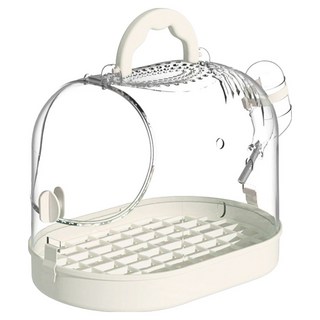 Lanboer 鸚鵡圓頂透明外出籠, 1個, 象牙白