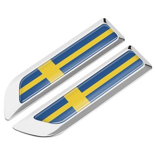 bebehome 多國旗幟車側金屬徽飾貼, 1套, 銀色瑞典