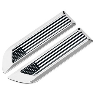 bebehome 多國旗幟車側金屬徽飾貼, 1套, 銀色美國黑色