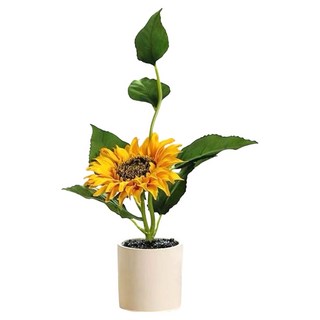Floral M 盛夏小太陽向日葵仿真綠植, 1個, 黃色
