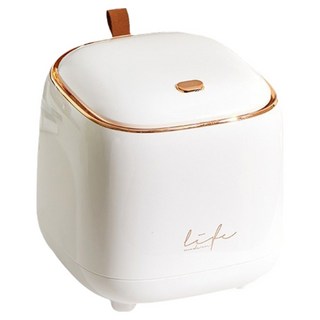 橡合杉 按壓式桌上型迷你垃圾桶, 1層, 白色