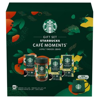 스타벅스 카페모먼트 선물세트, 카페모먼트 스무스 65g + 스무스 10p + 브라이트 20p +스타벅스 그린 머그 350ml, 1세트