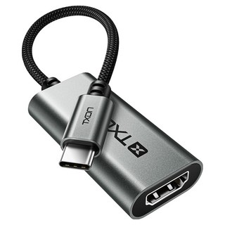 TXON Type-C to HDMI 4K 60Hz 鏡像傳輸線 轉換器 轉接頭, 15cm, 1個, XA7120-G, 黑色,灰色