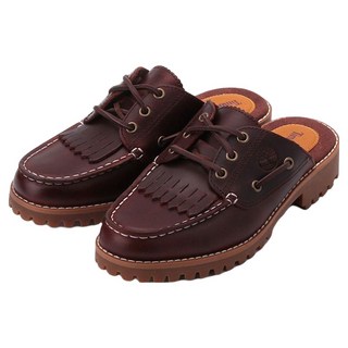 Timberland NOREEN 皮革休閒後空穆勒鞋 A4198EIW, 23cm, 紅咖色
