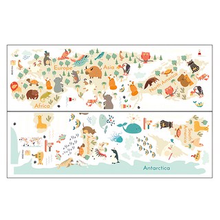 WA. WALL ART PVC無痕設計壁貼 FX-C85, 世界地圖
