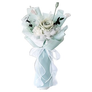 Floral M 永恆經典蒂芬妮永生玫瑰花束, 綠色