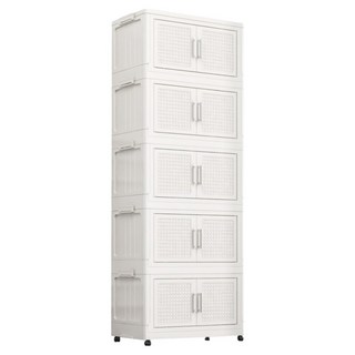 ONE HOUSE 阪藤加深款折疊收納櫃 250L OH-R122-A5602, 5層, 實色 + 月光白