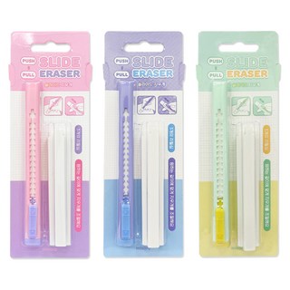 misoro 2000 滑動橡皮擦 3件組 2453, 粉紅色, 紫色, 薄荷綠, 1套
