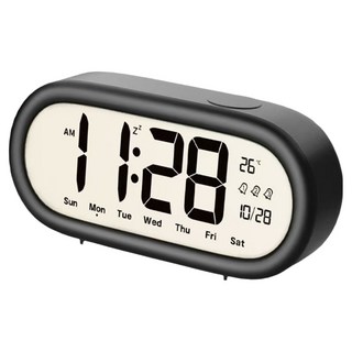 YUNMI 多功能LED電子夜光鬧鐘, 黑色