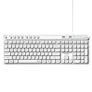 아이리버 2PORT HUB 지원 생활방수 무소음 유선 키보드, White, K601U, 제조사축