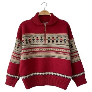 CHICBLACK 女款Hwara北歐風Anorak寬鬆羊毛針織衫 cpnt5985k58