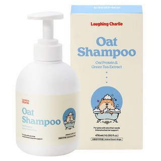 래핑찰리 반려동물 더 순수한 오트 샴푸, 1개, 476ml