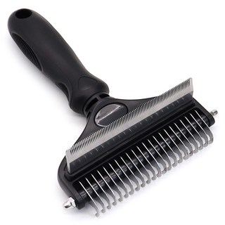 케리빙 강아지 대형견 털갈이 빗 12.5 x 18 cm, 블랙, 1개