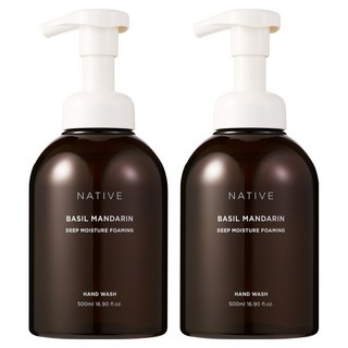 아브카 네이티브 딥모이스춰 포밍 핸드워시 바질 앤 만다린, 500ml, 2개