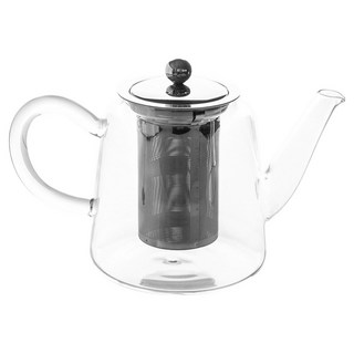 LuigiFerrero Coffeina玻璃濾茶壺, 1個, 1L, 銀色 + 透明色