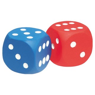 Learning Resources 泡棉點數骰子, 2個, 紅色 + 藍色