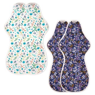 hannahpad 純棉布衛生棉, 特大夜用型, 4片, 1組