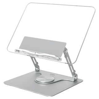 소이믹스 다용도 360도 회전 아크릴 투명 독서대 높이조절 북스탠드 SOPURE3, 실버