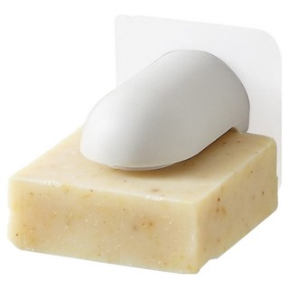 모나코올리브 모던화이트 자석 비누 홀더, 1개, 화이트