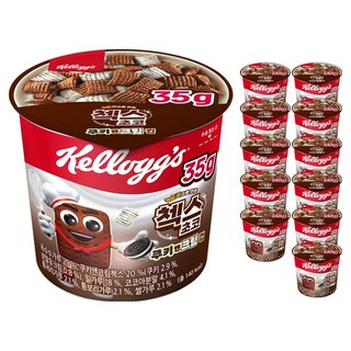Kellogg'S Chex Choco 家樂氏 巧克力餅乾口味杯裝麥片, 35g, 12個
