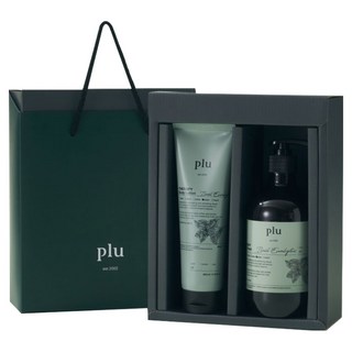 plu 療癒系列 沐浴乳 + 乳液禮盒 羅勒尤加利, 1套