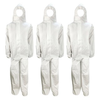 K-H-S 啟華工業 連身防護衣三件組 台灣製造, White, 3個