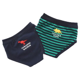 Bebehome 兒童純棉透氣親膚三角內褲2件組, 恐龍圖案, 1組