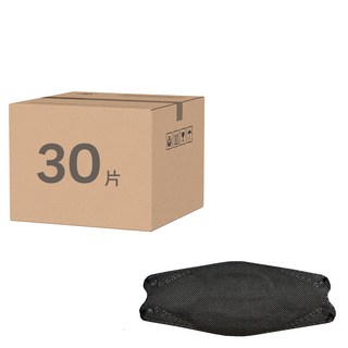 益品 KF94醫療口罩, 1個, 30片, 神秘黑