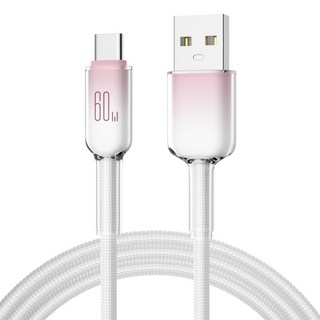 YORI 優里 漸層馬卡龍充電線 USB to Type-C, 1個, 1m, 粉色