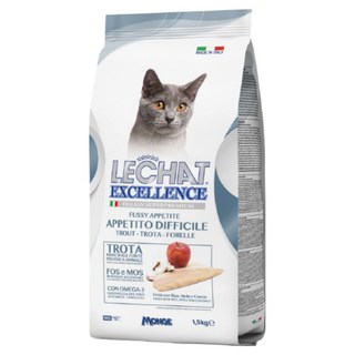 EXCELLENCE 卓越 挑嘴貓天然呵護貓飼料, 1個, 鱒魚 + 蘋果, 1.5kg