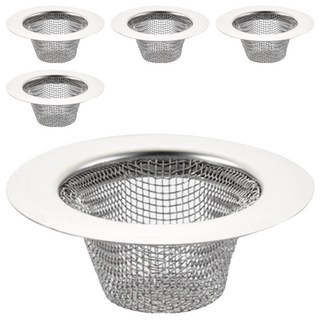 FANCY LIFE 不鏽鋼水槽過濾網 L(11.3 x 3.7cm), 5個, 銀色