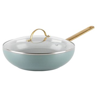 GREEN PAN 鑽石陶瓷塗層不沾炒鍋 PADOVA 含蓋 不挑爐具/IH爐適用/天然無毒/洗碗機適用 湖水綠, 1個, 28cm