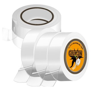 Glumon 無痕超強力矽膠透明凝膠奈米雙面膠帶 30mm x 2m, 5個