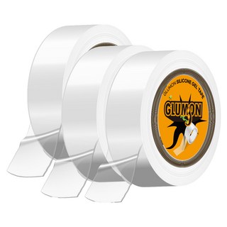 Glumon 無痕超強力矽膠透明凝膠奈米雙面膠帶 30mm x 2m, 3個