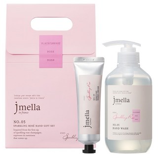 jmella In France 氣泡玫瑰洗手乳 500ml + 護手霜 80ml 禮盒組, 1套