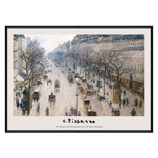 菠蘿選畫所 畢沙羅 冬日早晨的蒙馬特大道 留白版 AVAR4674B, 黑色