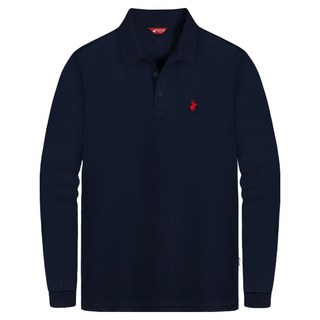 BEVERLY HILLS POLO CLUB 比佛利保羅 舒適 Cool Ever 小標誌 長袖翻領衫 CPW0T11, 海軍藍