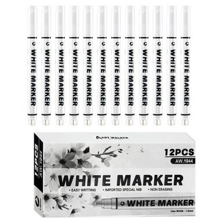 東亞PMS 白色麥克筆 螢光筆, 1色, 12個
